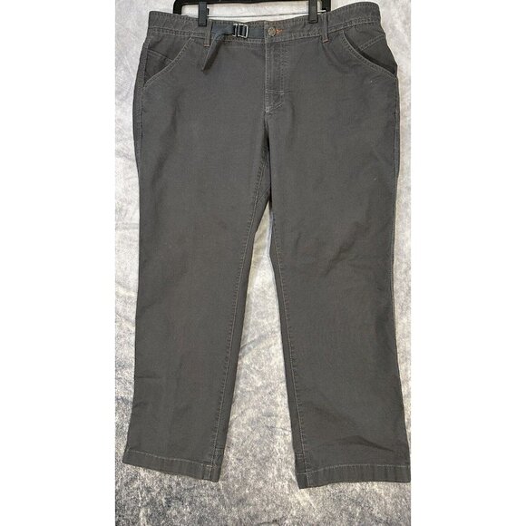 ll‎ bean canvas pants Men’s Size 40x29 Gray Pants Built In Belt - Picture 2 of 12